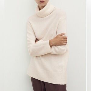 MNG Pink TurtleNeck Oversized Sweater Size:6 (dress/tunic up to Large) Soft!